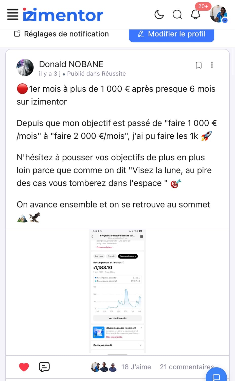 Résultat d’un membre IZIMENTOR