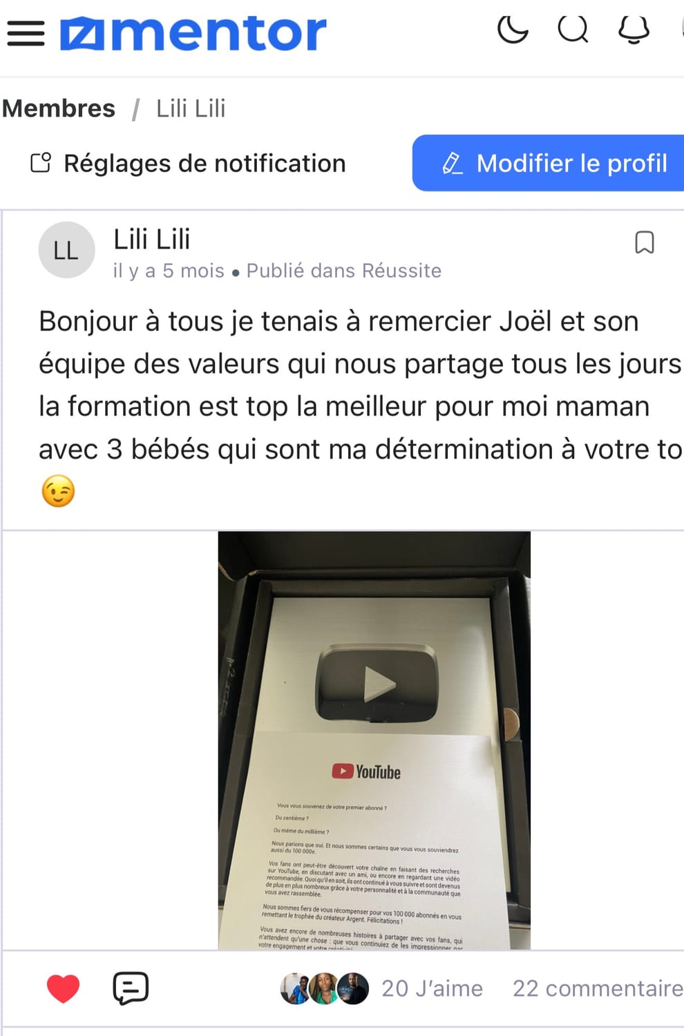 Résultat d’un membre IZIMENTOR