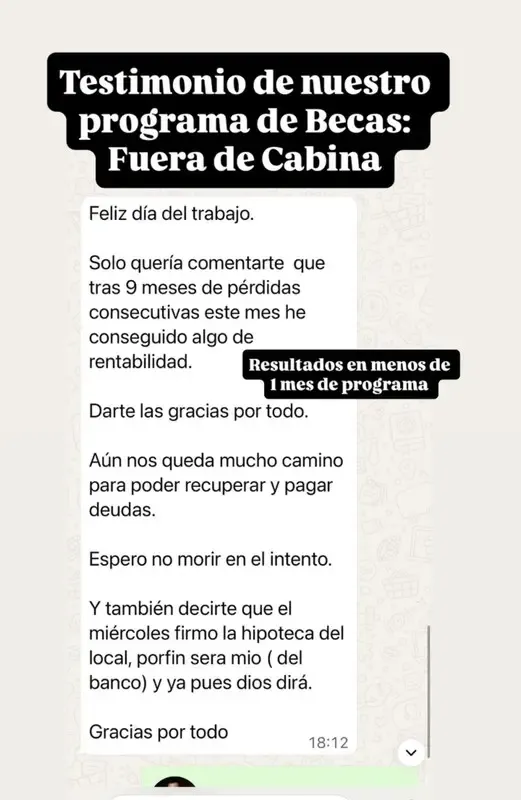 Testimonio real de propietaria del programa Fuera de Cabina