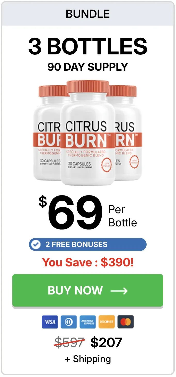 Citrusburn 1 Bottle price table
