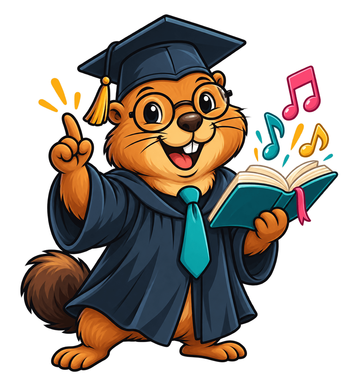 Marmotte diplômée avec un livre