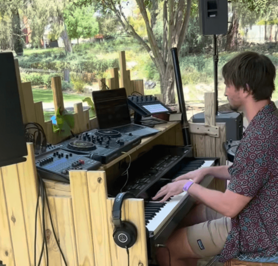 Callum performing at a community Dance Church event