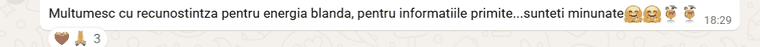 Mesaj primit de la o participanta