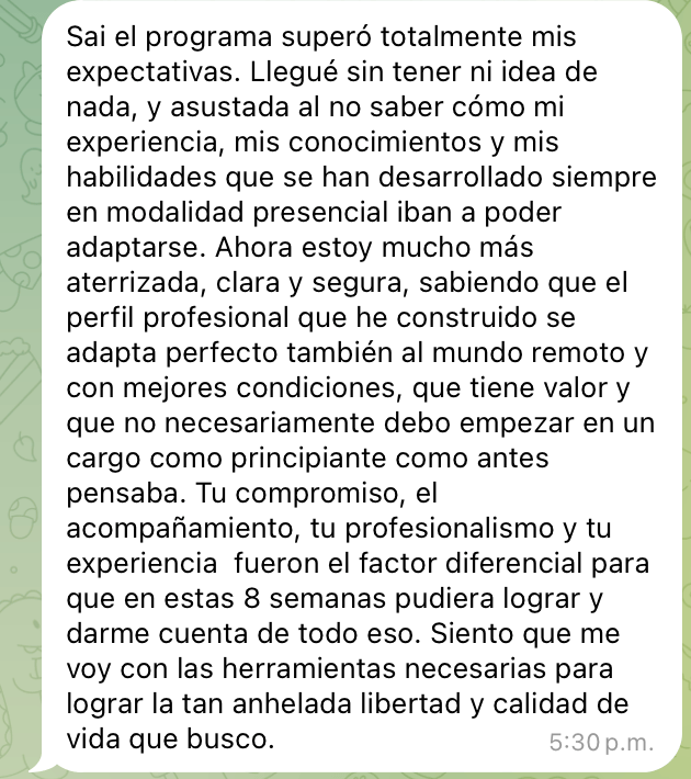 Testimonio Laura — Colombia, gestión de proyectos