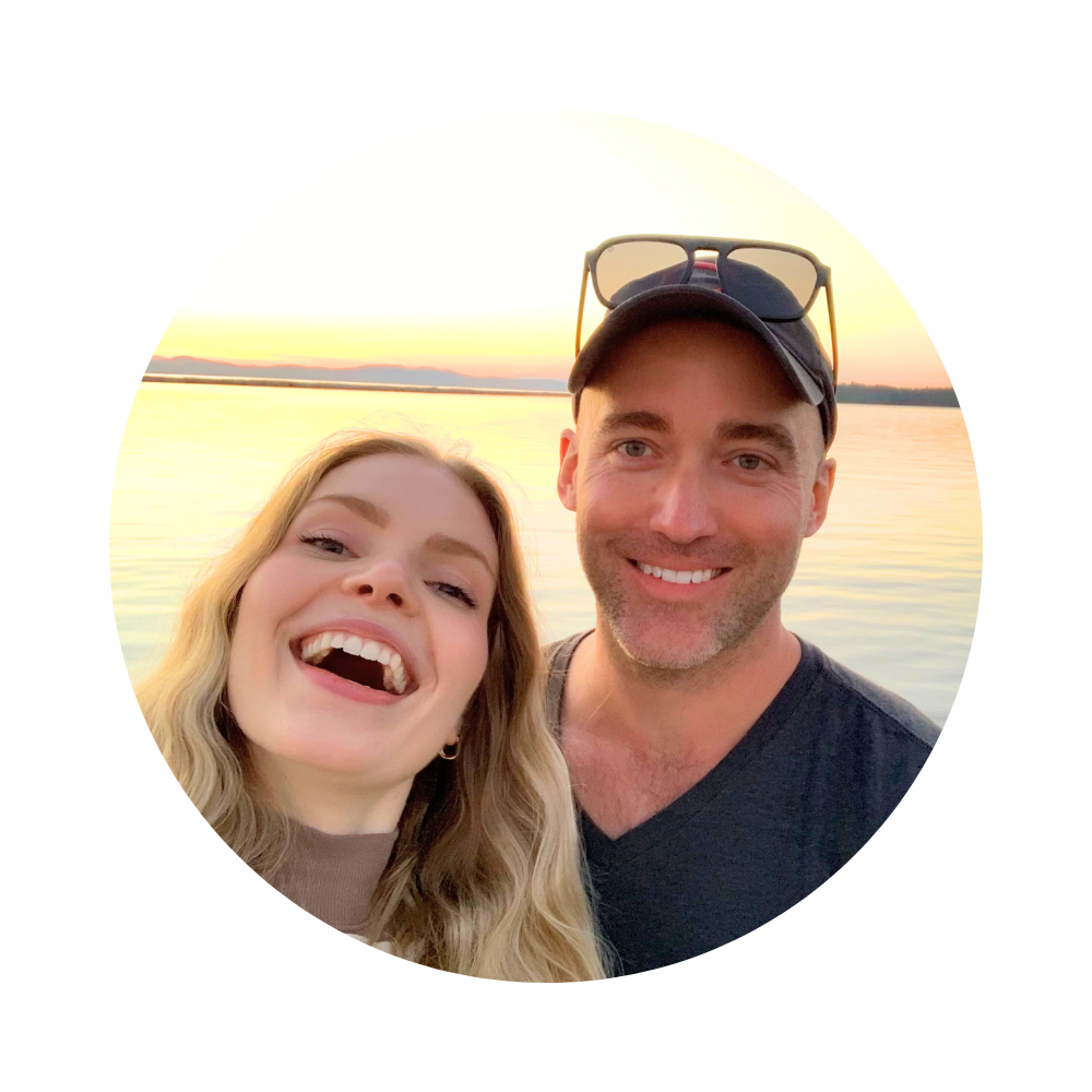 My wife and I at Lake Champlain, Vermont at sunset