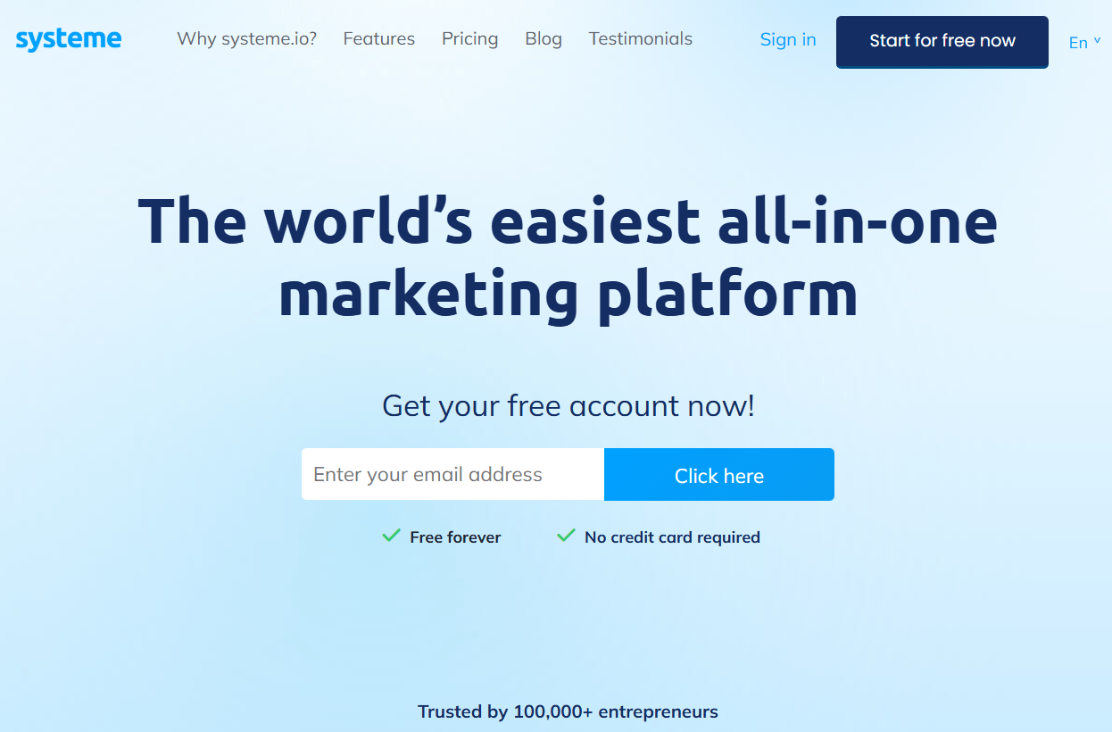 Systeme.io Landing Page 
