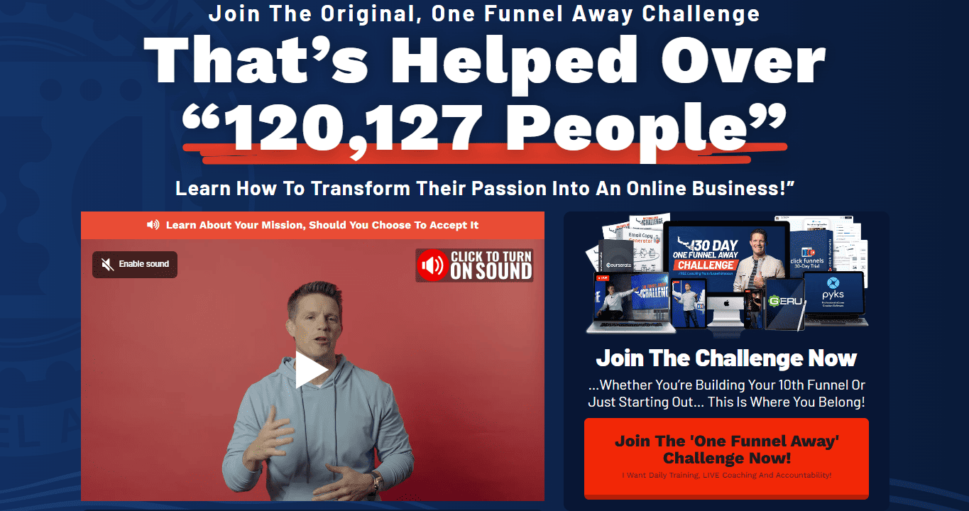 One Funnel Away Challenge Page