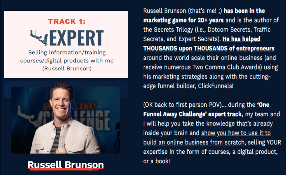 One Funnel away challenge Expert Track