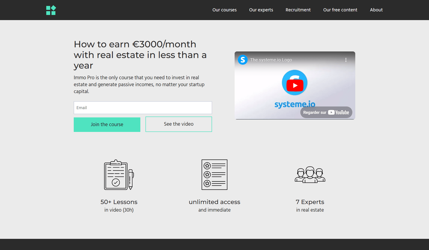 Systeme.io online course funnel template