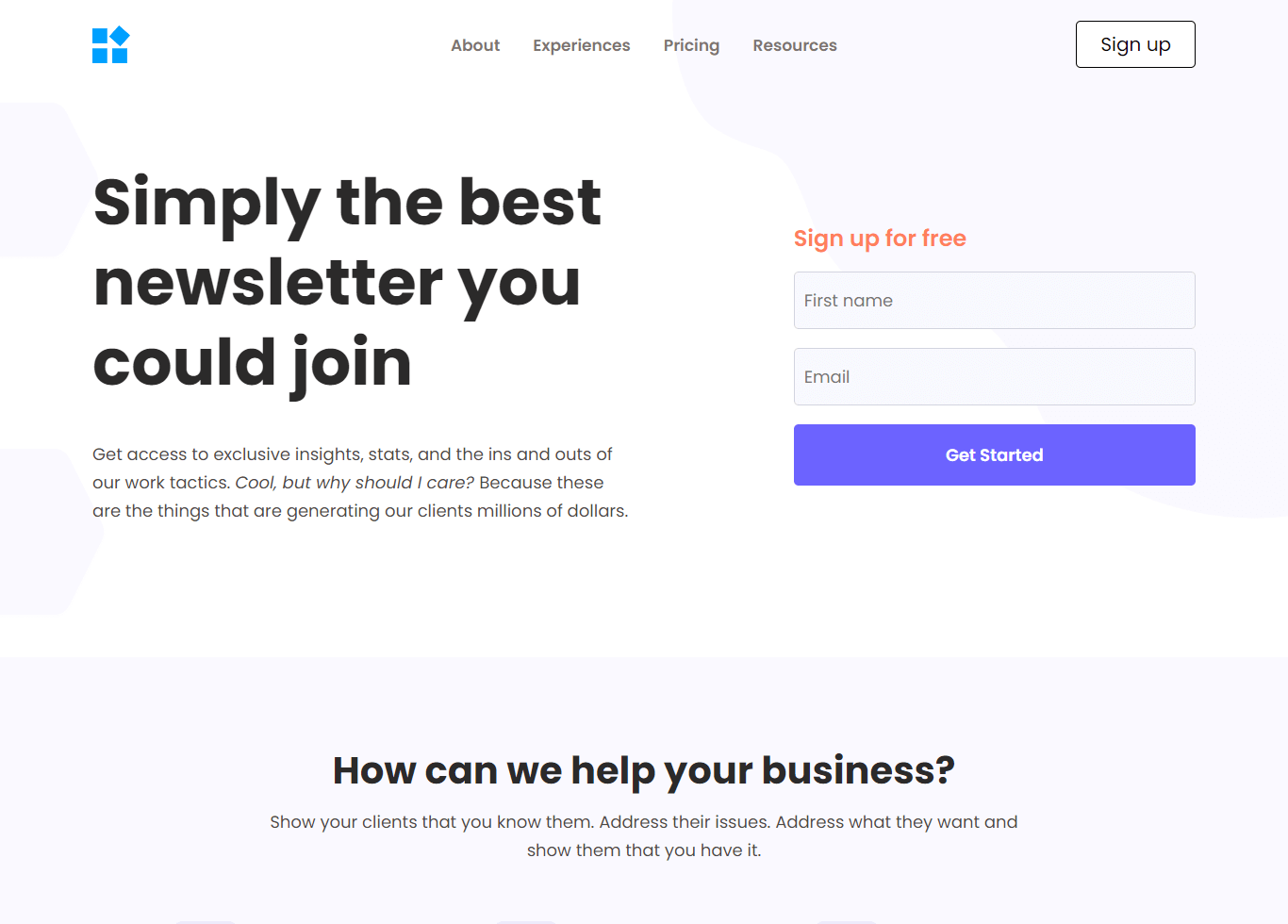 Systeme.io email signup landing page template preview