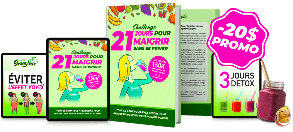 Perte de poids avant/après avec le Challenge Happy Smoothie - Résultats en 21 jours