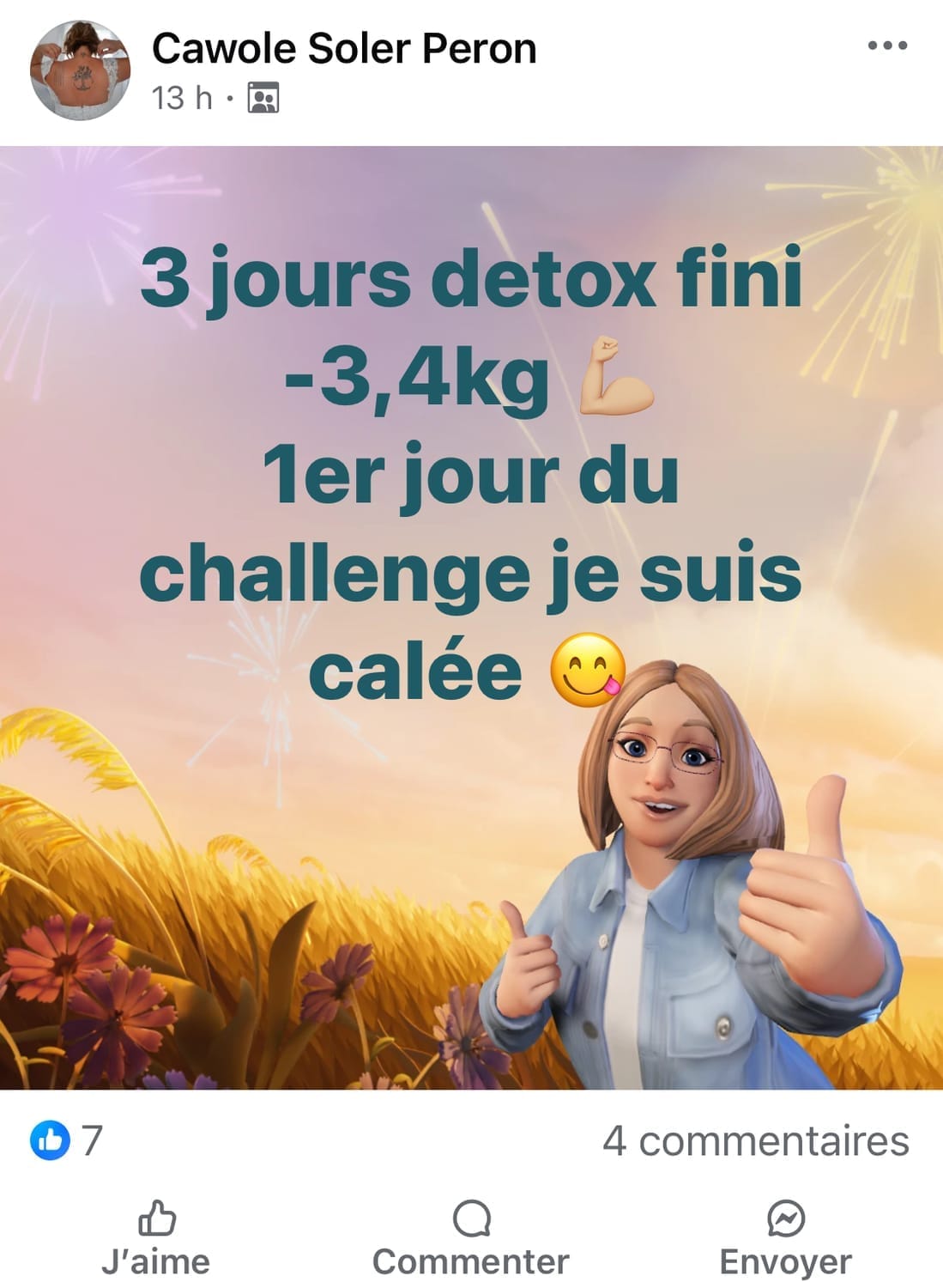Avis Challenge Happy Smoothie - Témoignage client Facebook et résultats après 21 jours