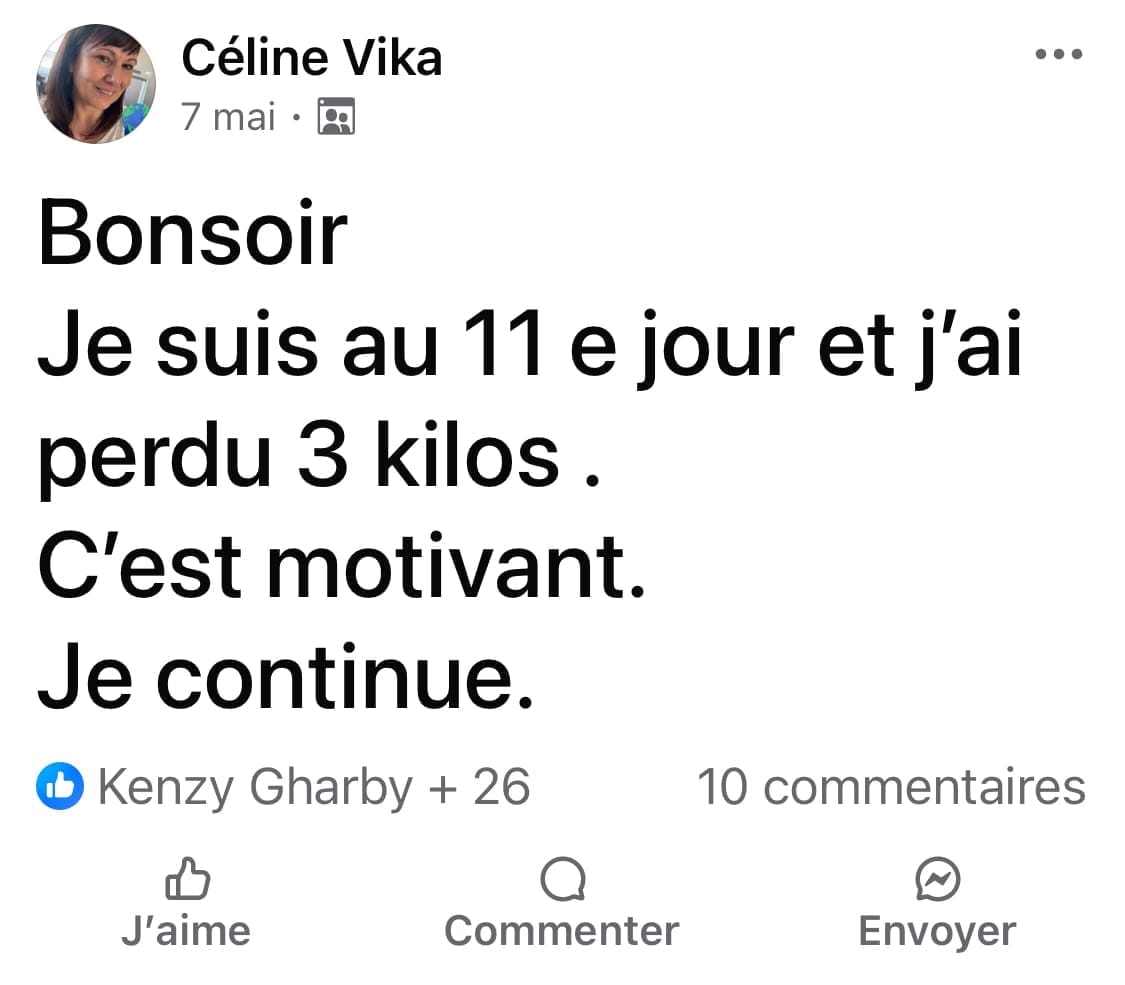Avis Challenge Happy Smoothie - Témoignage client Facebook et résultats après 21 jours