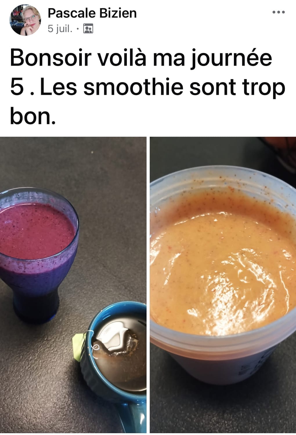 Avis Challenge Happy Smoothie - Témoignage client Facebook et résultats après 21 jours
