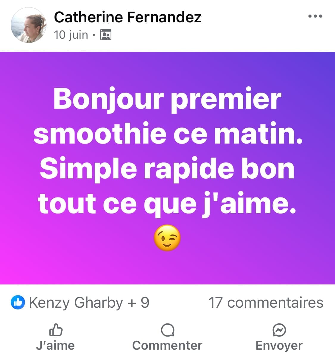 Avis Challenge Happy Smoothie - Témoignage client Facebook et résultats après 21 jours