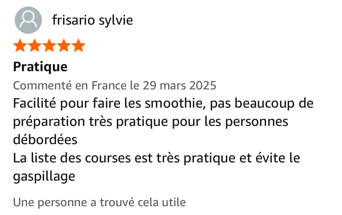 Avis Challenge Happy Smoothie - Témoignage client Facebook et résultats après 21 jours