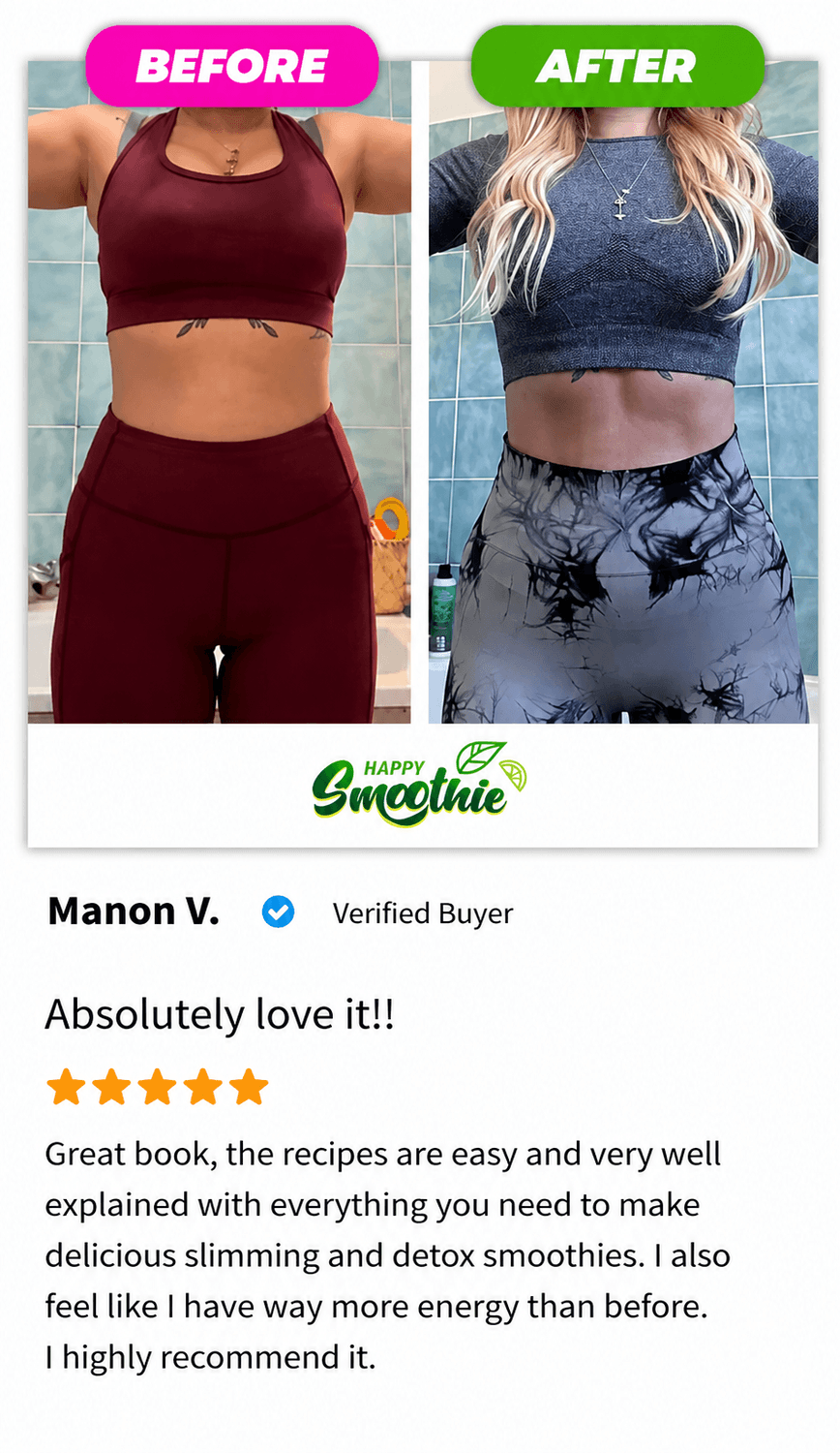Témoignage d’un client satisfait du programme Happy Smoothie - Résultats visibles après 21 jours