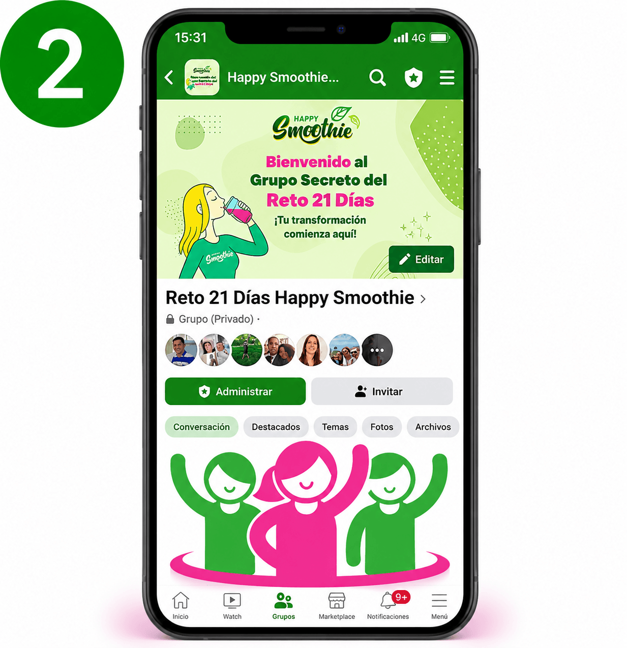 Accès à la communauté privée Happy Smoothie - Partage, motivation et conseils exclusifs