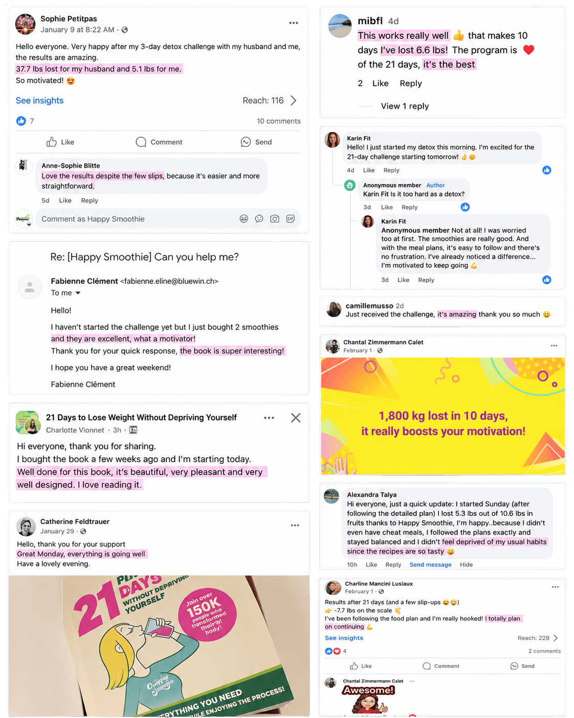 Avis Challenge Happy Smoothie - Témoignage client et résultats après 21 jours