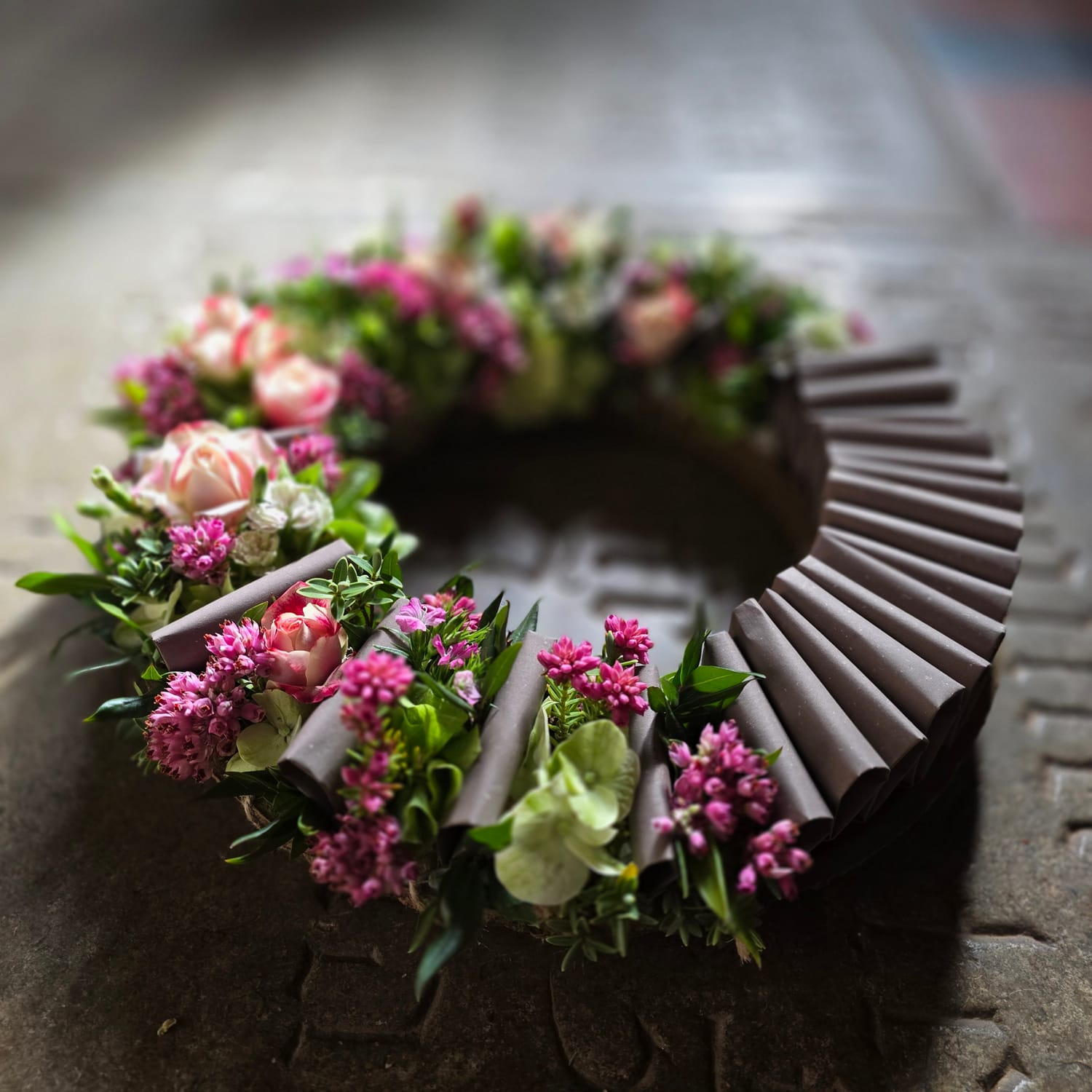 Tina Parkes, director of the British Academy of Floral Art, showcasing professional floral demonstration designs at flower club events- promoting the "three day course to learn the Art of Floral Demonstration" for aspiring florists