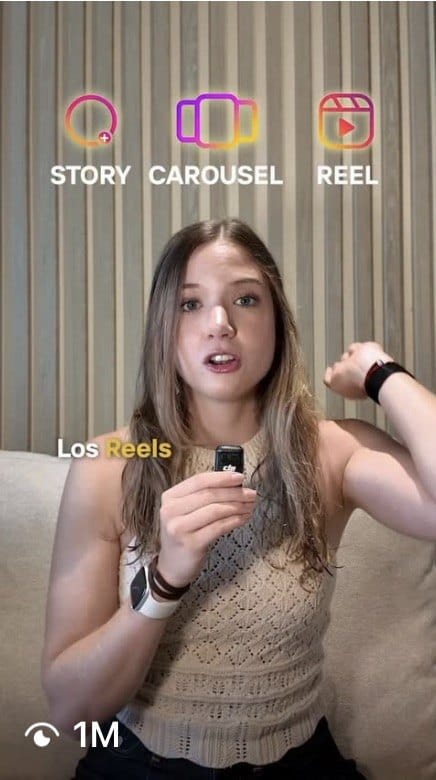 Reel de María con 1 M de visualizaciones