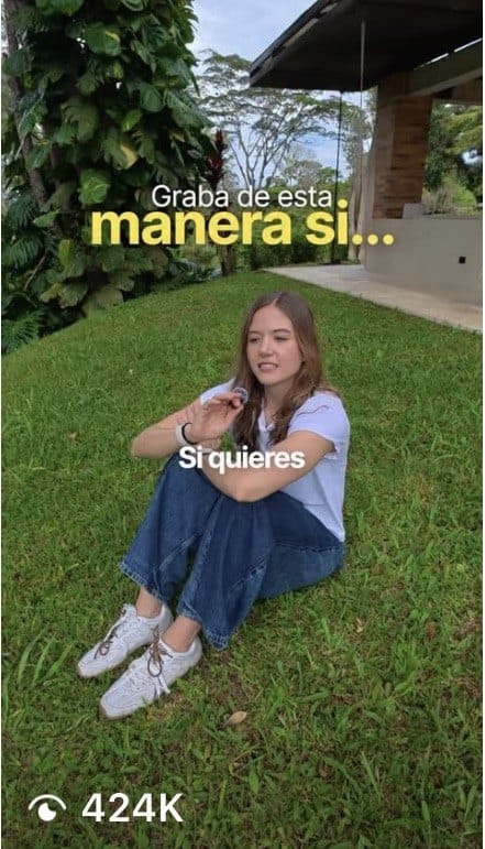 Reel de María con 424 mil visualizaciones