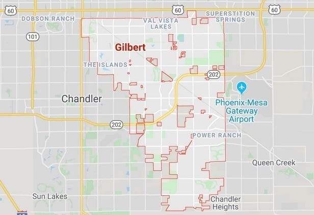 Map of Gilbert AZ