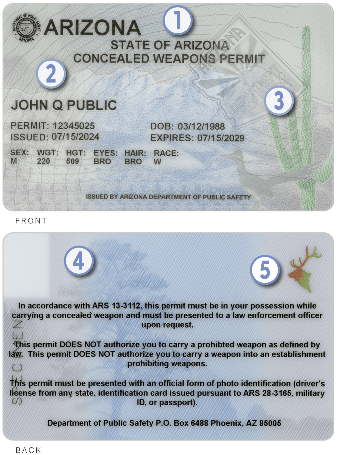 New Design Arizona Concealed Weapons Permit