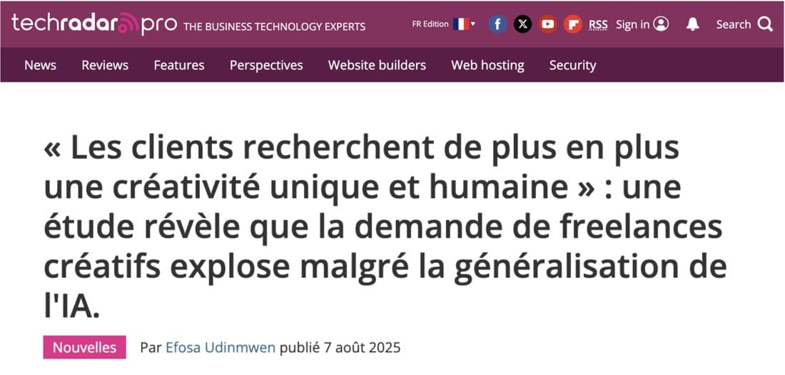 TechRadar Pro, édition française : « Les clients recherchent de plus en plus une créativité unique et humaine »