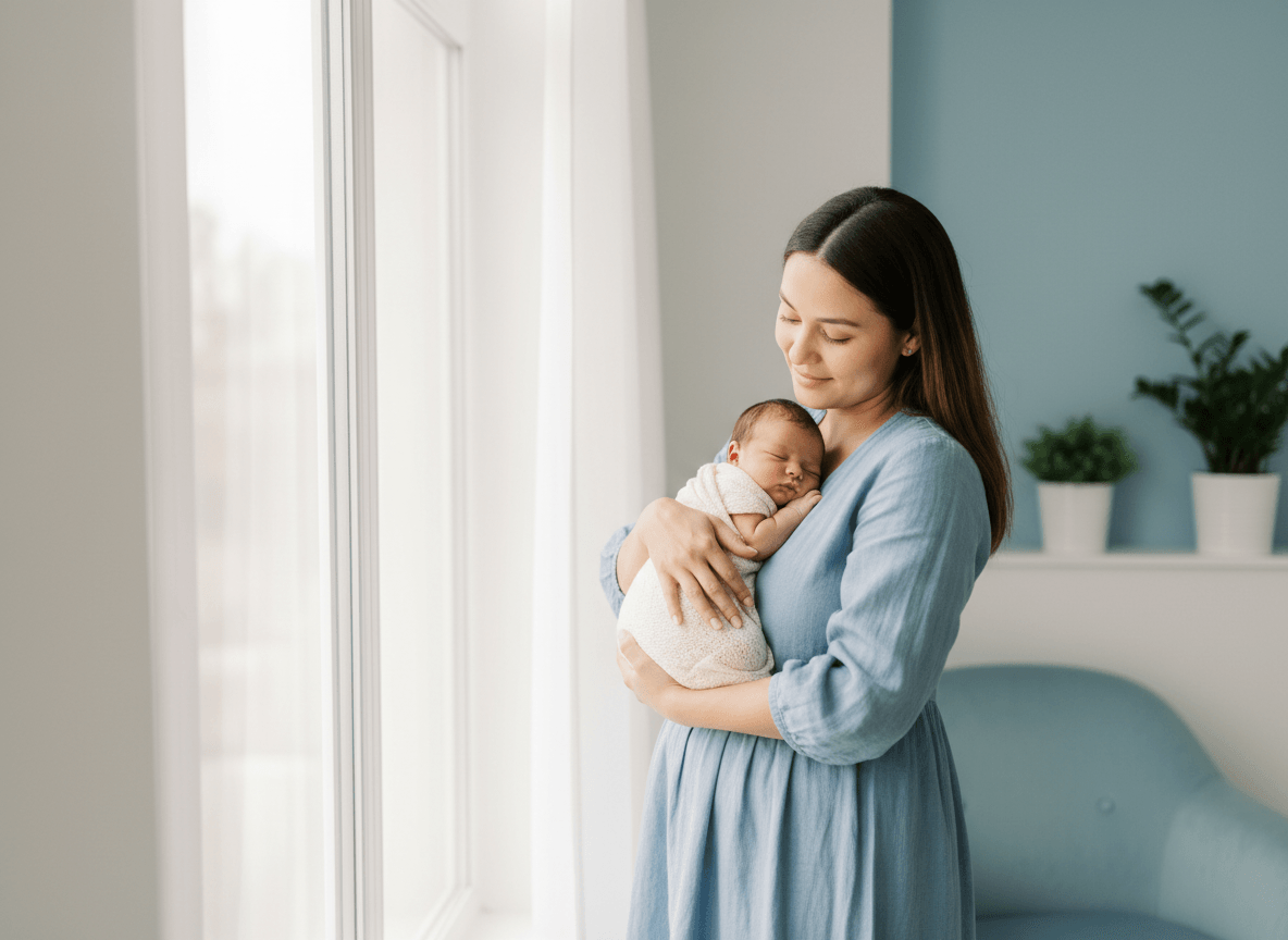 Madre con bebé recién nacido