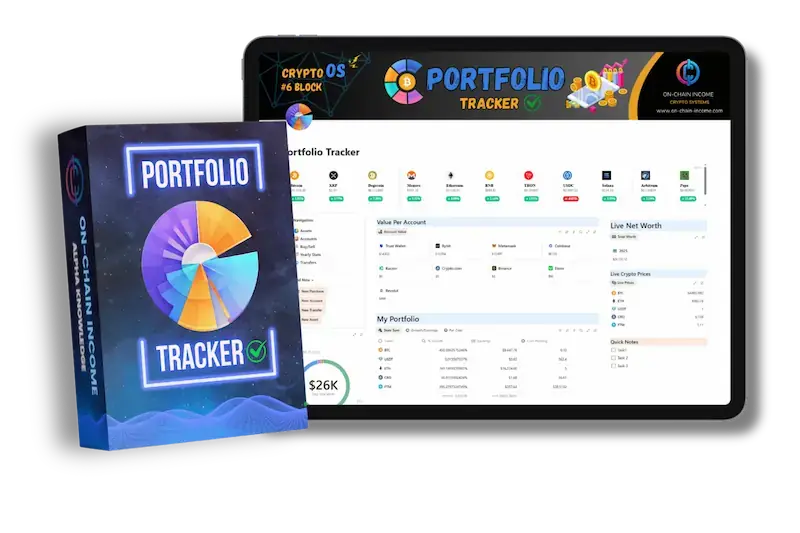 Crypto Portfolio Box Mockup, easily track your investments and assets like Bitcoin and Ethereum in one dashboard