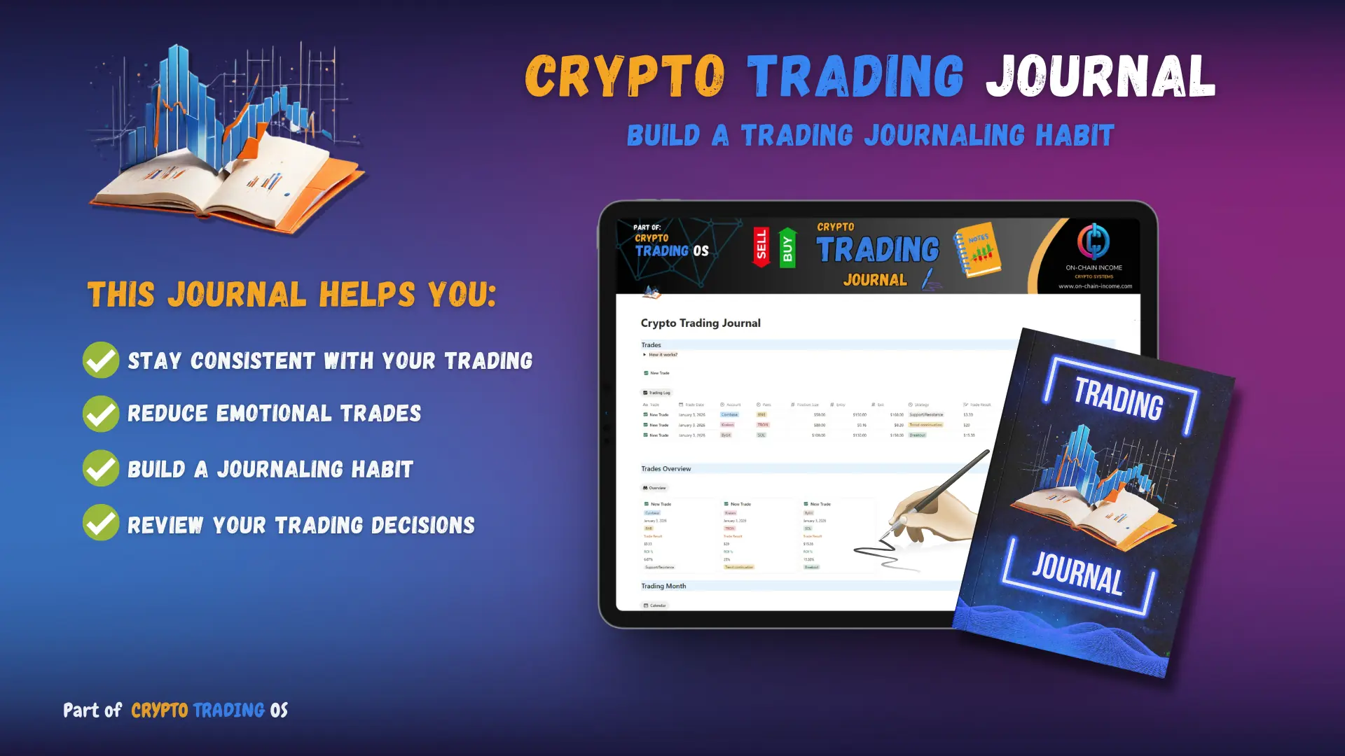 Crypto Trading Journal Notion template for logging trades and reviewing performance