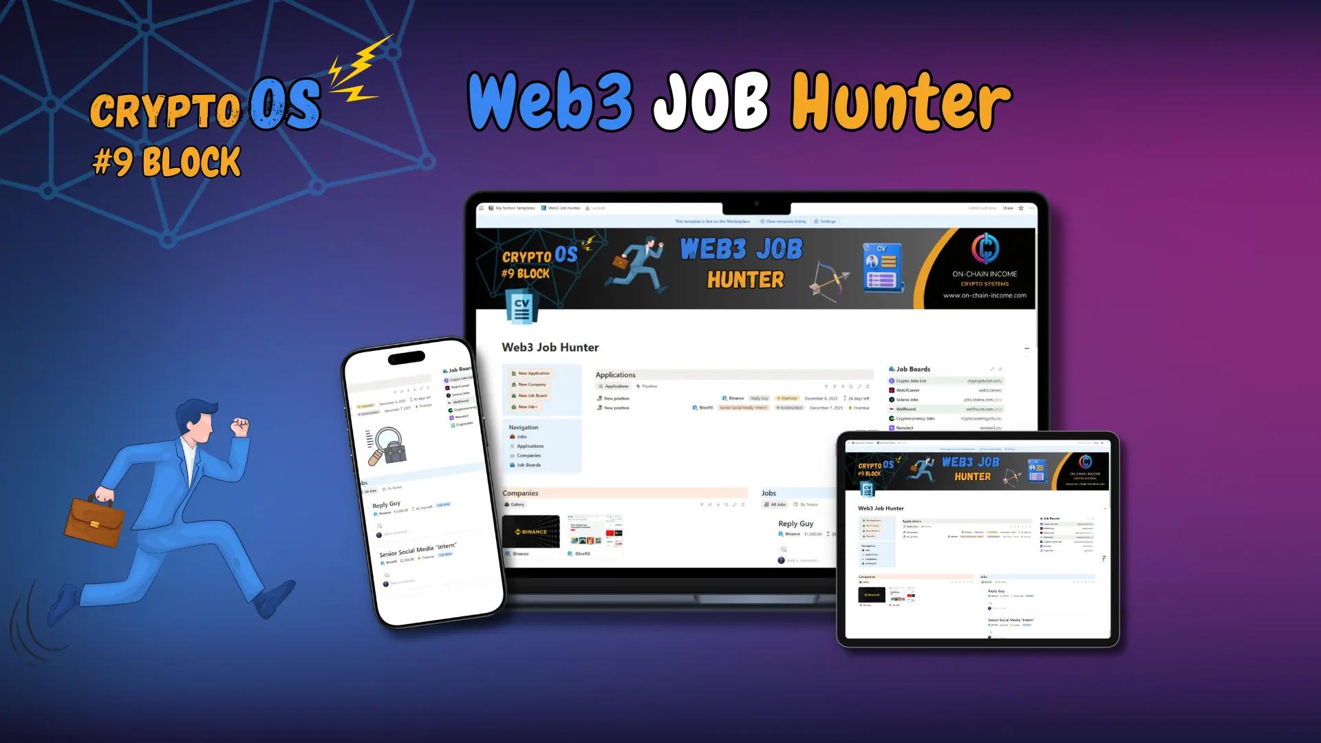 Web3 Job Hunter Notion template for organizing your crypto and Web3 job search in one place