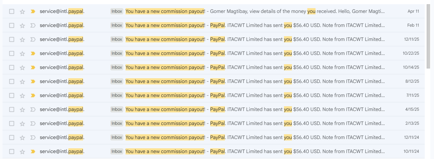 New commission payout.