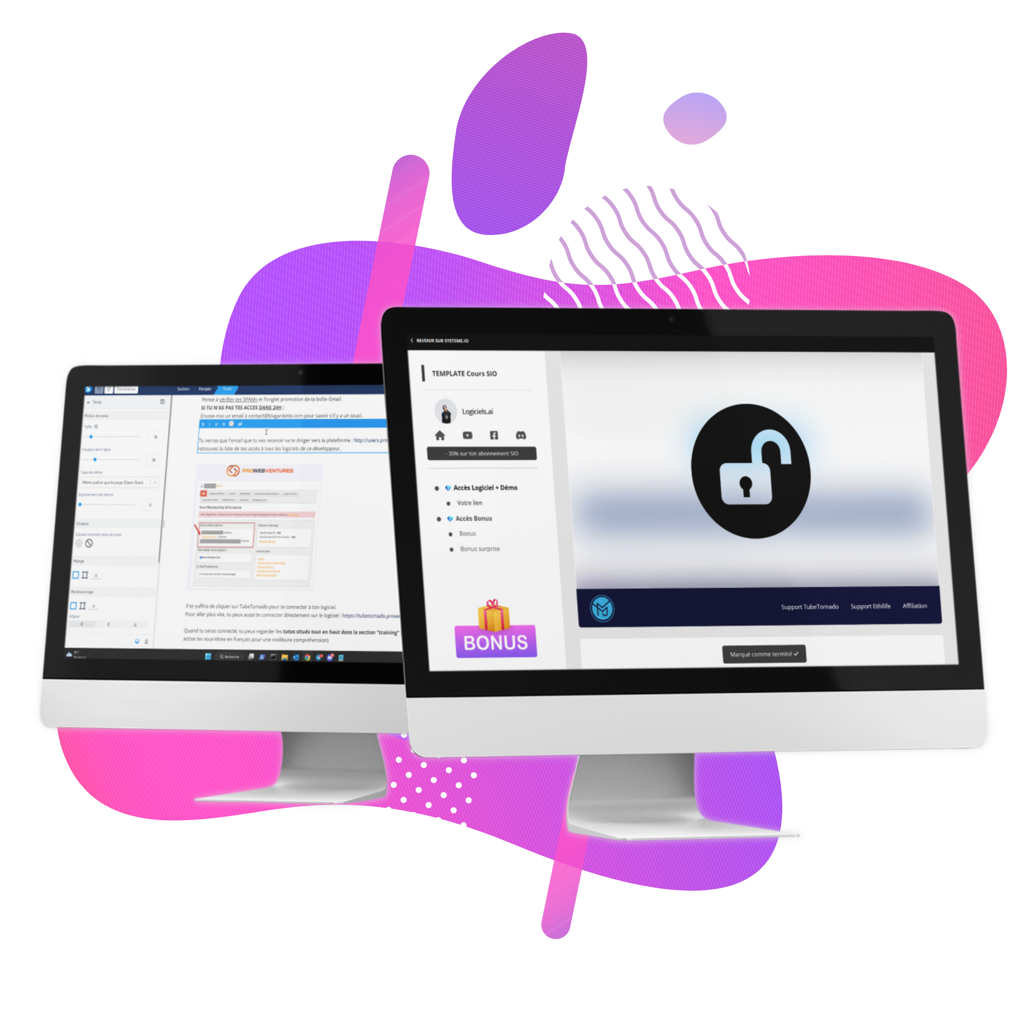 template espace membres formation systeme.io