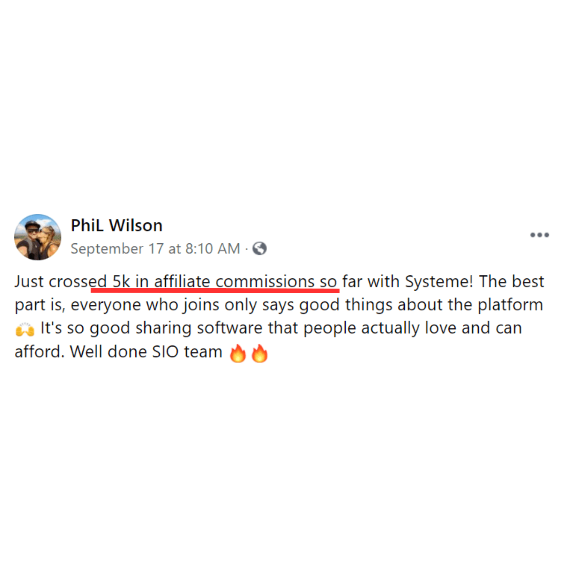 systeme io affiliates results