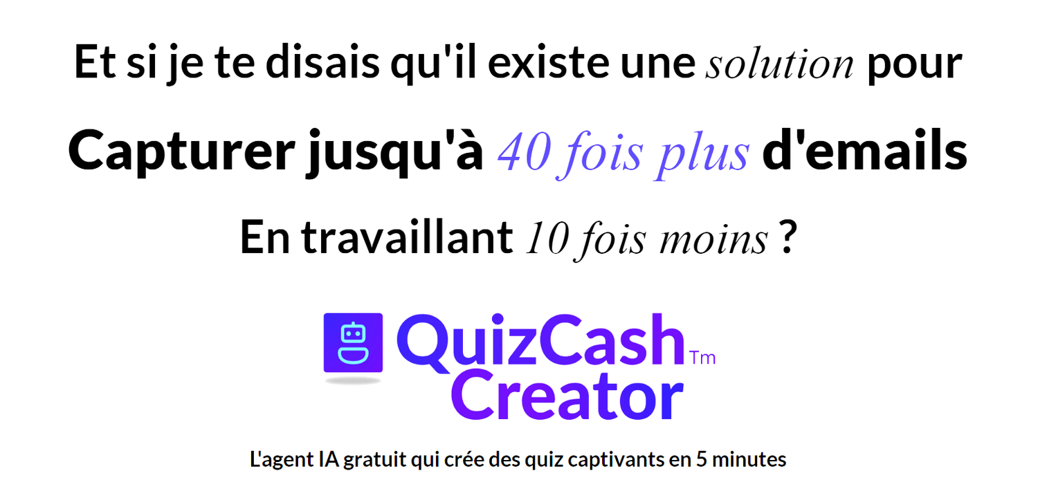 Quiz cash creator offert