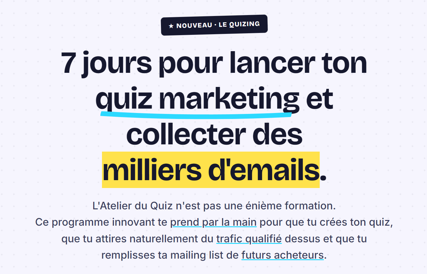 l'atelier du quiz