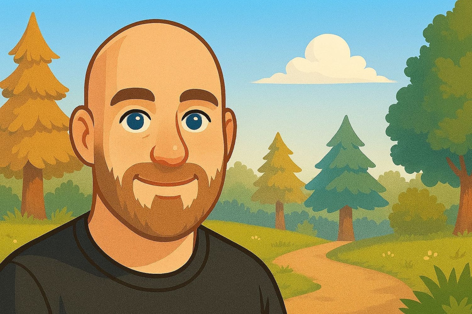 cartoon profile illustration of simplify AI founder, representing a beginner-friendly guide who explains AI in plain English without jargon