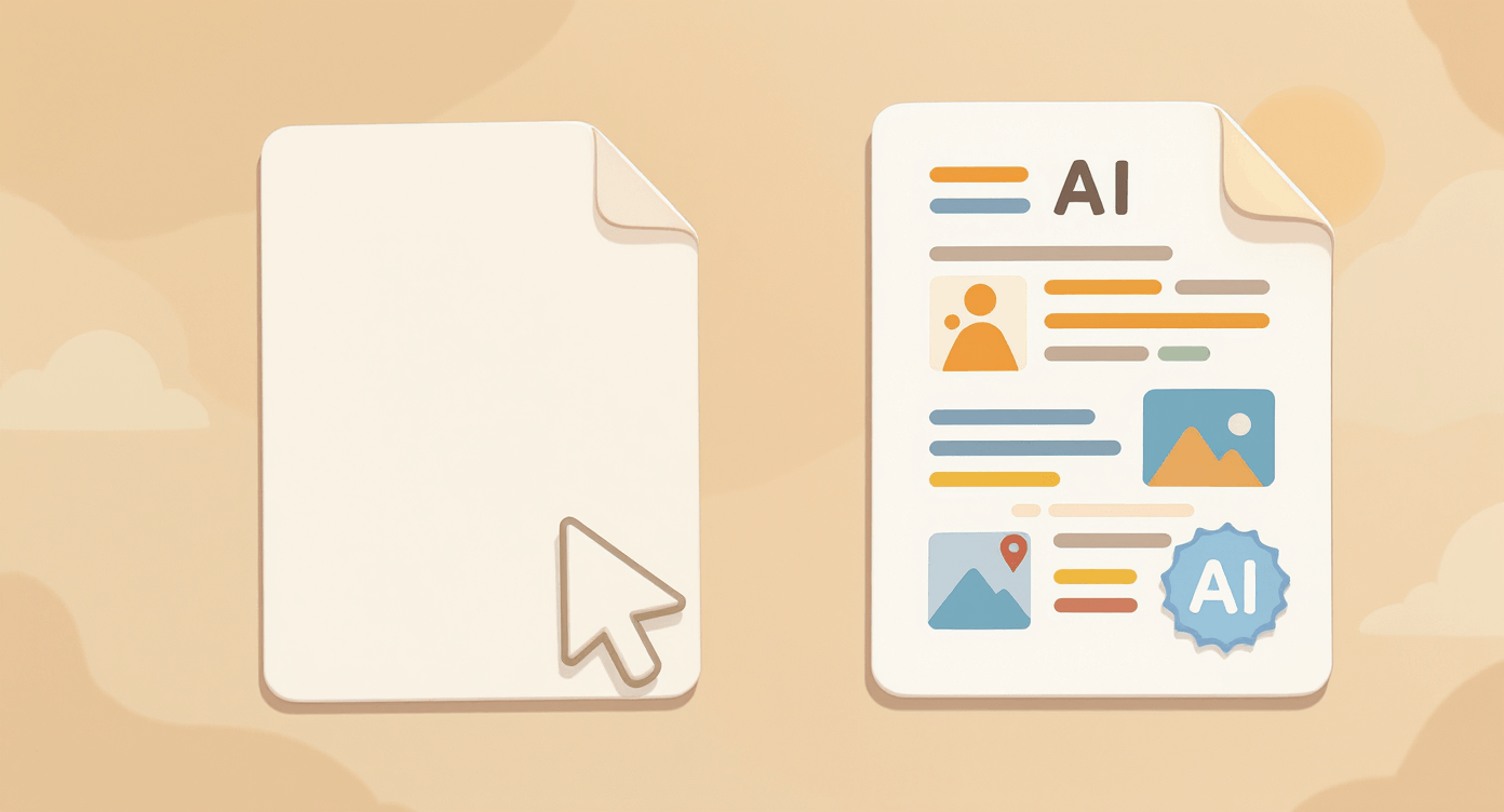 Before and after AI content creation