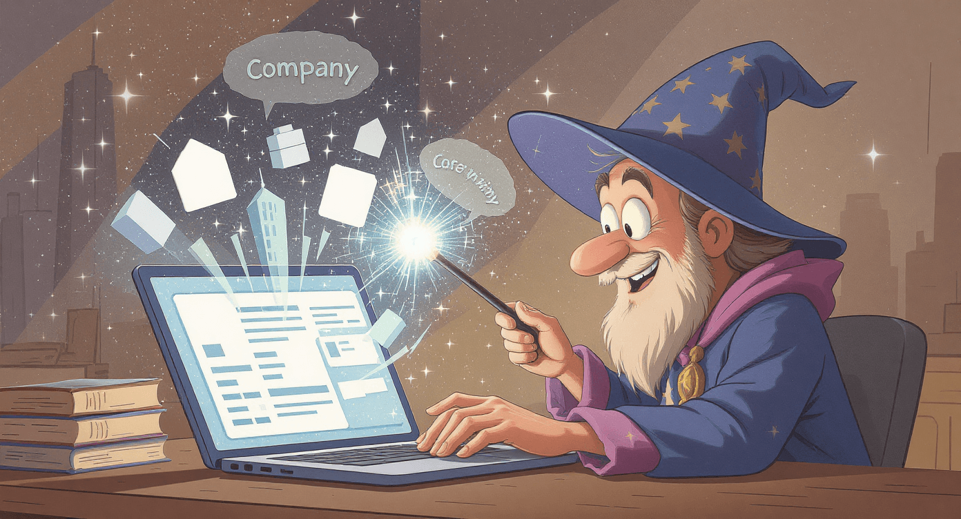 AI data anonymization cartoon showing name removal for privacy - AI name game security rule illustration
