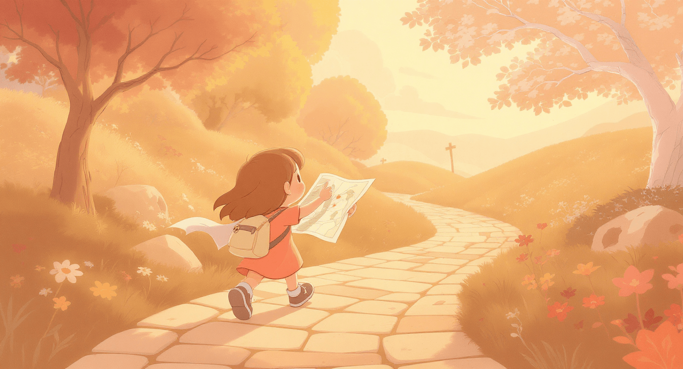 AI tool adoption phase one - cartoon showing beginner starting their AI learning journey with free tools