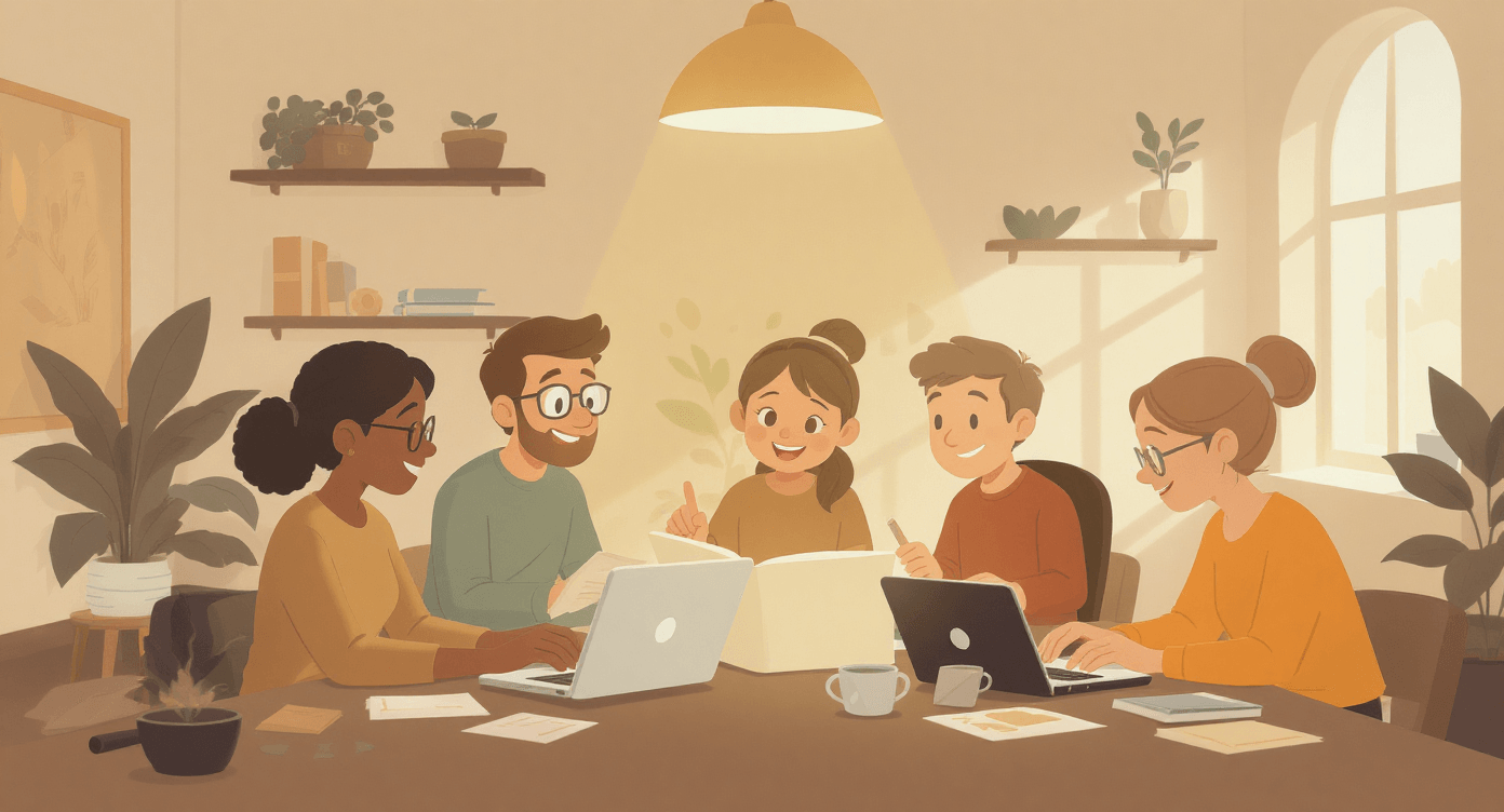 Team AI tool features - illustration of scaling to business and collaboration capabilities