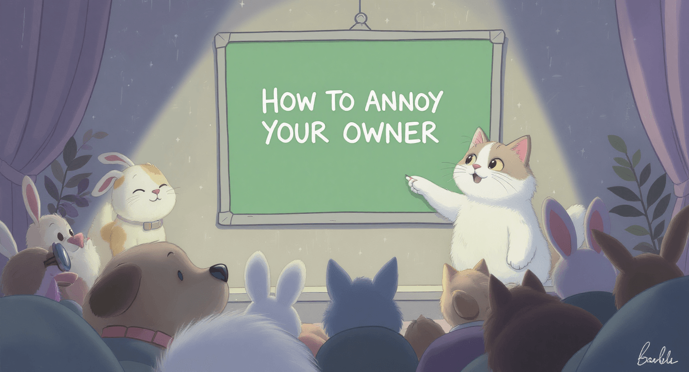 Two cartoon cats presenting slides to an audience — illustrating how teams use AI presentation tools like Gamma for better collaboration.