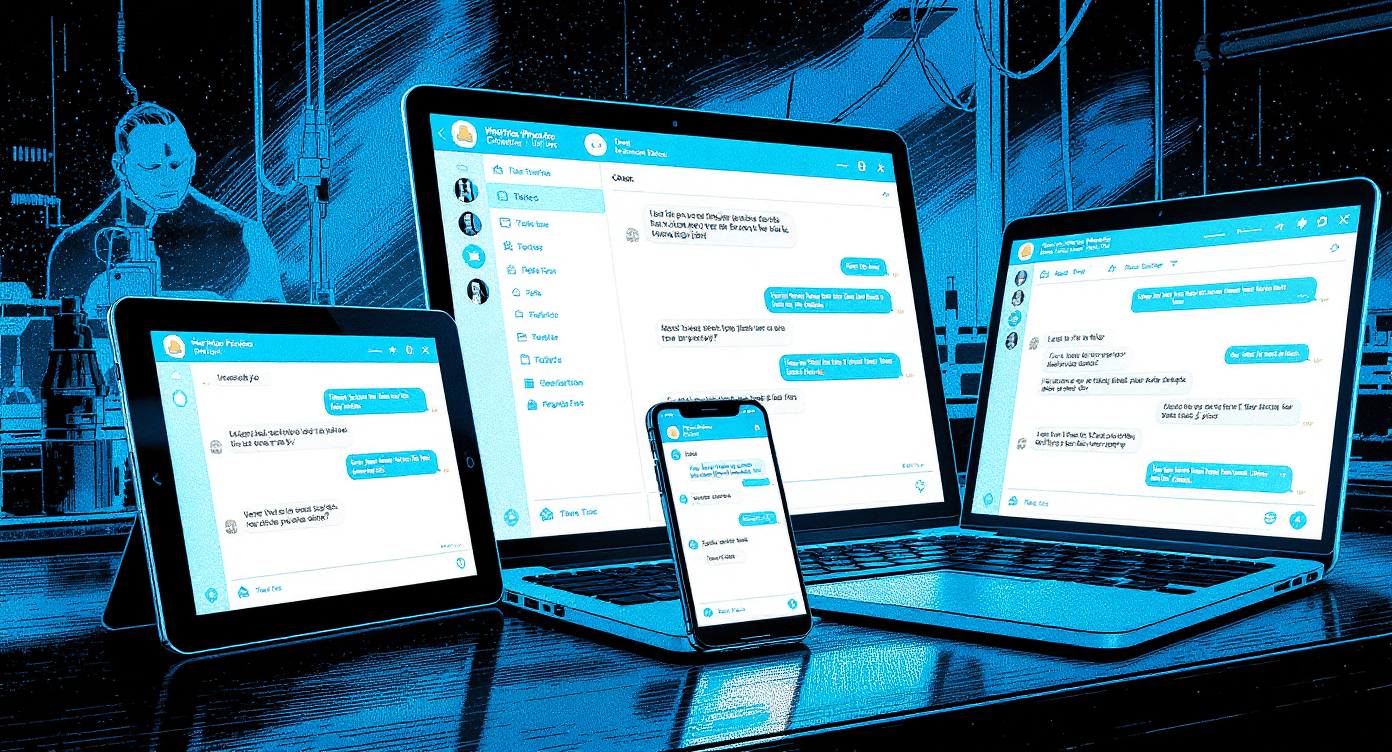 Healthcare AI chatbot providing consistent patient support across multiple devices for accessible medical information and appointment scheduling