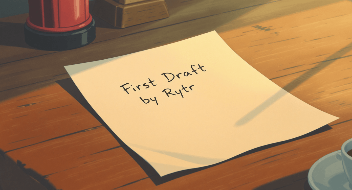 First draft document created with Rytr AI writing tool ready for human editing and refinement