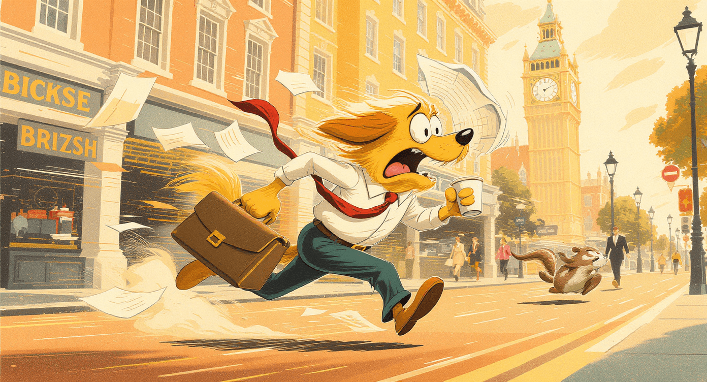 Overwhelmed busy business owner rushing through tasks without time to learn new AI workflow tools