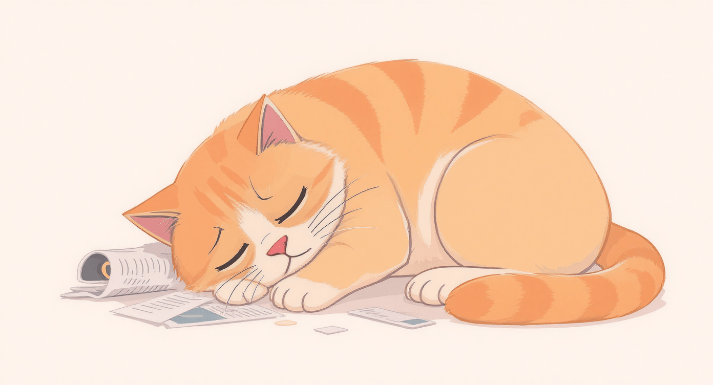 Animal character looking frustrated and exhausted, representing creator burnout and feeling overwhelmed by content tasks