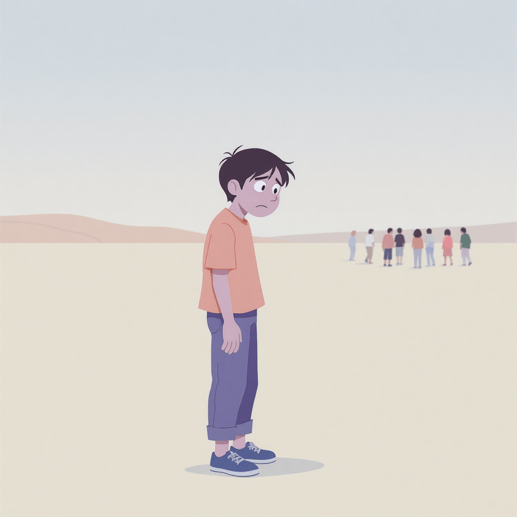 Person feeling left behind as others move ahead, representing fear of falling behind with new tools, technology, or changing ways of working