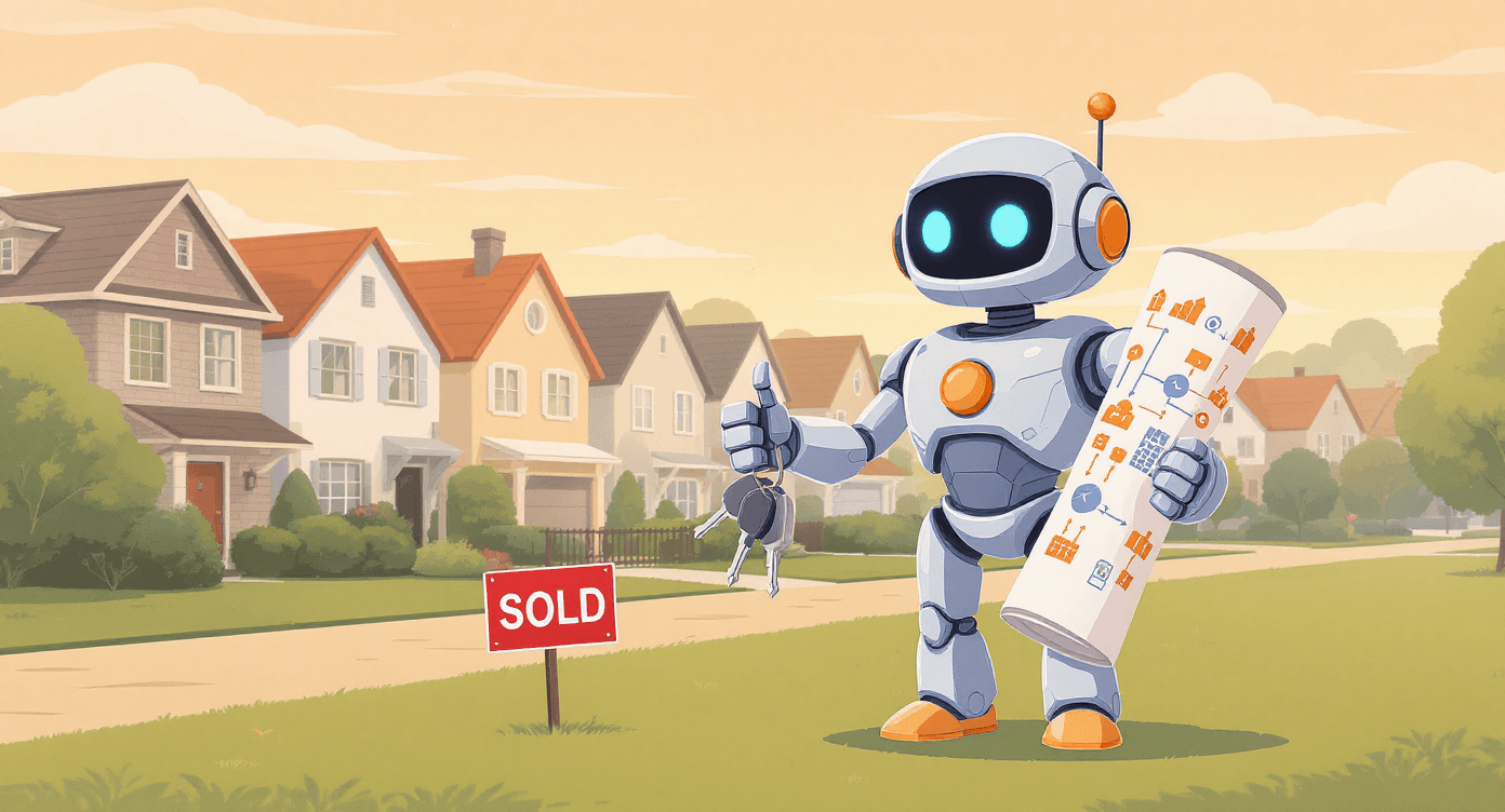 AI automation blueprint for estate agents showing how property businesses can streamline client management and reduce manual admin workload